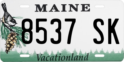 ME license plate 8537SK
