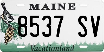 ME license plate 8537SV