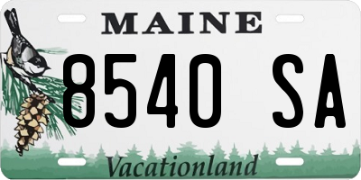 ME license plate 8540SA