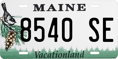 ME license plate 8540SE
