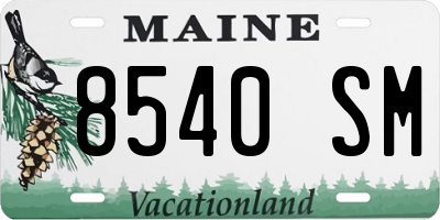 ME license plate 8540SM