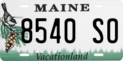 ME license plate 8540SO