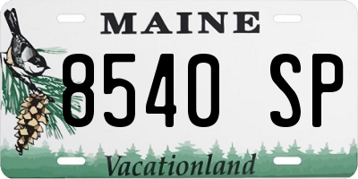 ME license plate 8540SP