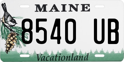 ME license plate 8540UB