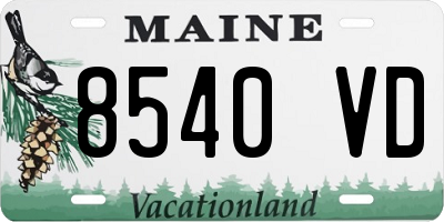 ME license plate 8540VD