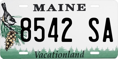 ME license plate 8542SA