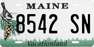 ME license plate 8542SN