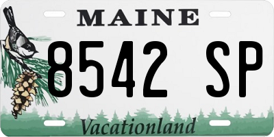 ME license plate 8542SP