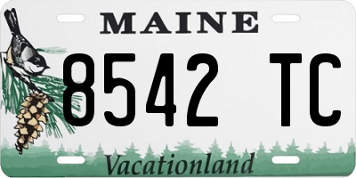 ME license plate 8542TC