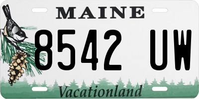 ME license plate 8542UW