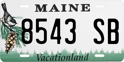 ME license plate 8543SB