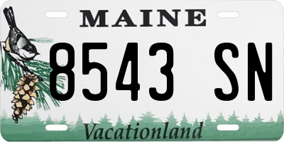 ME license plate 8543SN