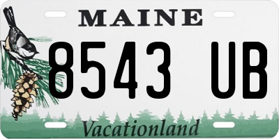 ME license plate 8543UB