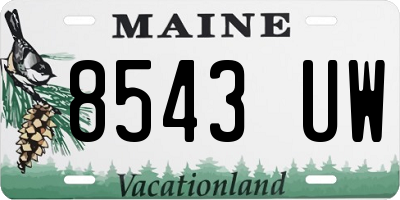 ME license plate 8543UW