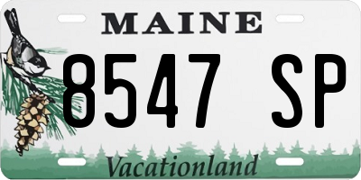ME license plate 8547SP