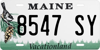 ME license plate 8547SY