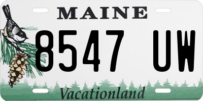 ME license plate 8547UW