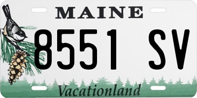 ME license plate 8551SV