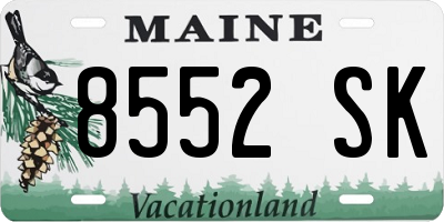 ME license plate 8552SK