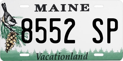 ME license plate 8552SP