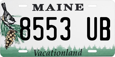 ME license plate 8553UB