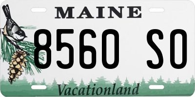 ME license plate 8560SO
