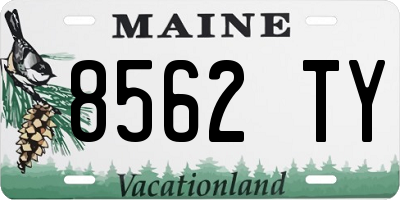 ME license plate 8562TY