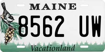 ME license plate 8562UW