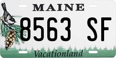 ME license plate 8563SF