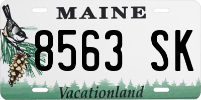 ME license plate 8563SK