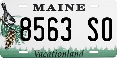 ME license plate 8563SO