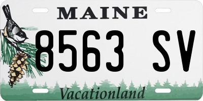 ME license plate 8563SV