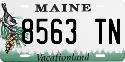 ME license plate 8563TN