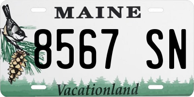 ME license plate 8567SN