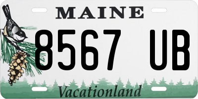 ME license plate 8567UB
