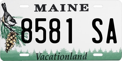 ME license plate 8581SA