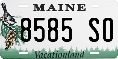 ME license plate 8585SO