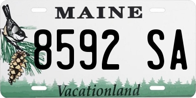 ME license plate 8592SA