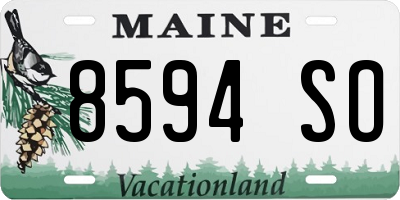 ME license plate 8594SO