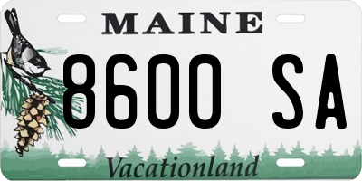 ME license plate 8600SA