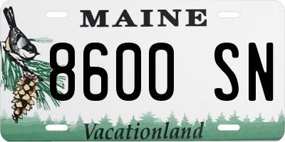 ME license plate 8600SN