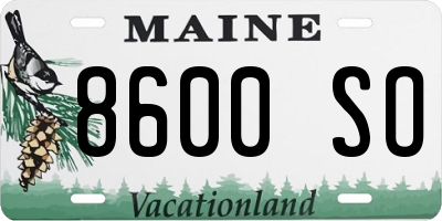 ME license plate 8600SO