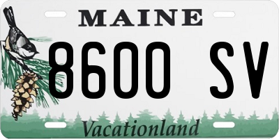ME license plate 8600SV