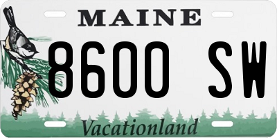 ME license plate 8600SW