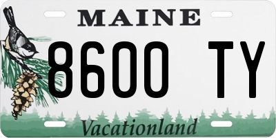 ME license plate 8600TY
