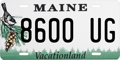 ME license plate 8600UG