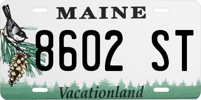 ME license plate 8602ST
