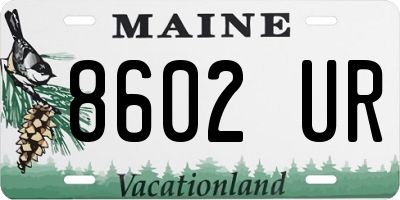 ME license plate 8602UR