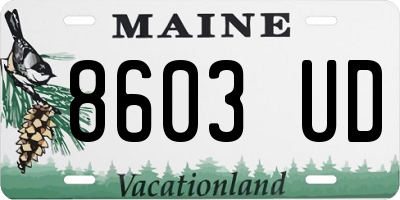 ME license plate 8603UD