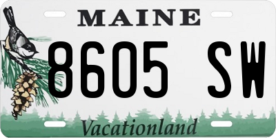 ME license plate 8605SW